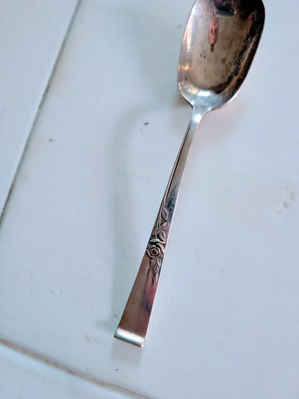 VTG Reed & Barton Classic Rose Sterling Silver Sugar Spoon 6-1/8